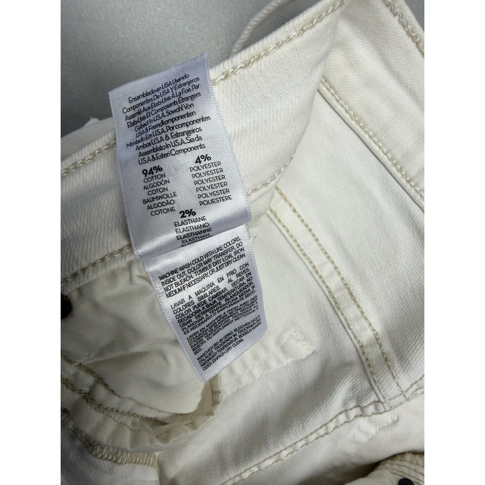 MOTHER The Insider Crop Step Fray Jeans Cream Puffs White Raw Hem Cropped Sz 27 - Picture 11 of 14
